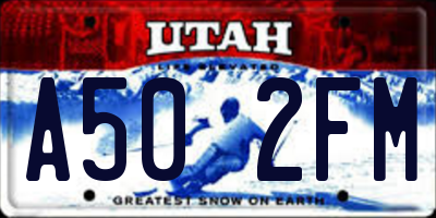 UT license plate A502FM