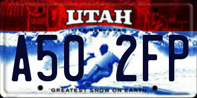 UT license plate A502FP
