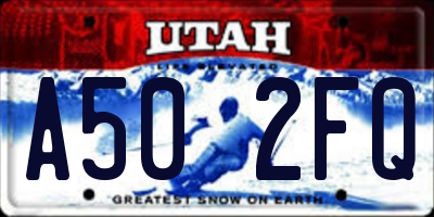 UT license plate A502FQ