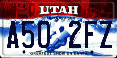UT license plate A502FZ