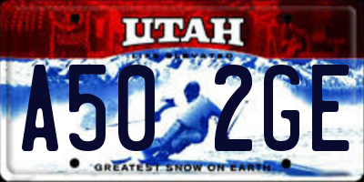 UT license plate A502GE