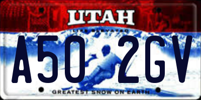 UT license plate A502GV