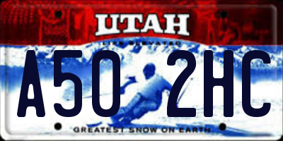 UT license plate A502HC