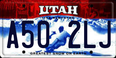 UT license plate A502LJ