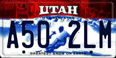 UT license plate A502LM