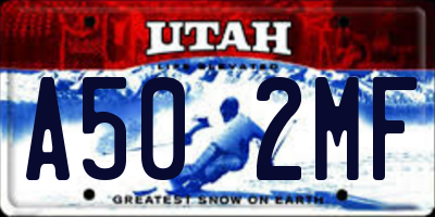 UT license plate A502MF