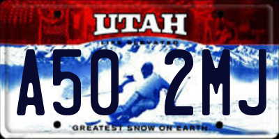 UT license plate A502MJ