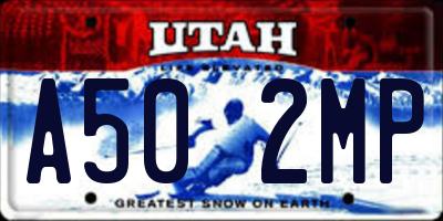 UT license plate A502MP
