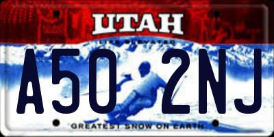 UT license plate A502NJ