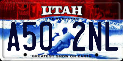 UT license plate A502NL