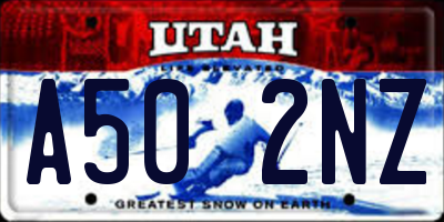UT license plate A502NZ