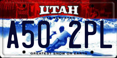 UT license plate A502PL
