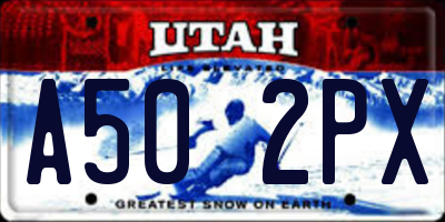 UT license plate A502PX