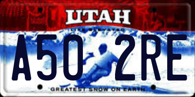 UT license plate A502RE