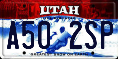 UT license plate A502SP