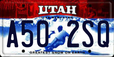 UT license plate A502SQ