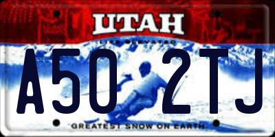 UT license plate A502TJ