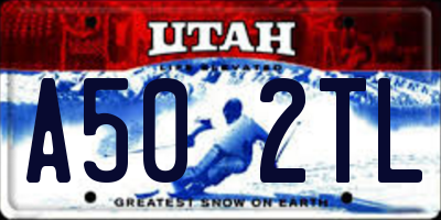 UT license plate A502TL