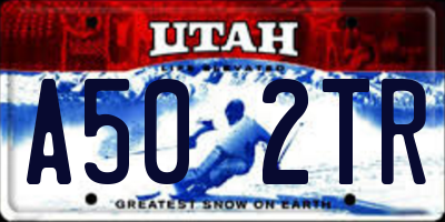 UT license plate A502TR