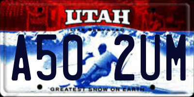UT license plate A502UM