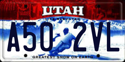 UT license plate A502VL