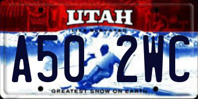 UT license plate A502WC