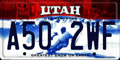 UT license plate A502WF