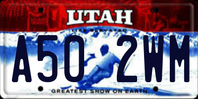 UT license plate A502WM