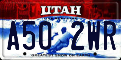 UT license plate A502WR