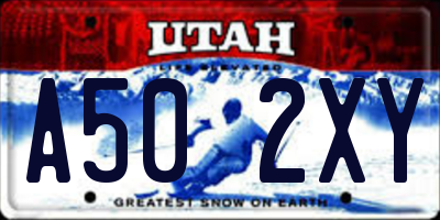 UT license plate A502XY