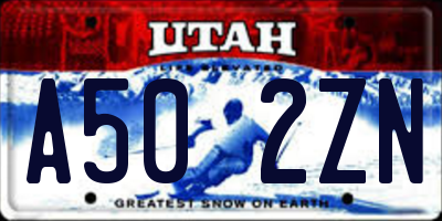 UT license plate A502ZN