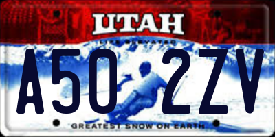 UT license plate A502ZV