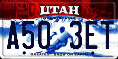 UT license plate A503ET
