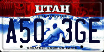UT license plate A503GE
