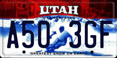 UT license plate A503GF