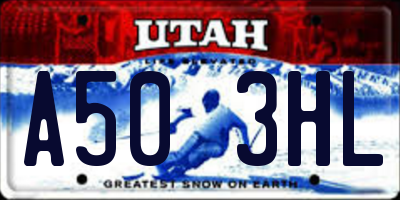UT license plate A503HL