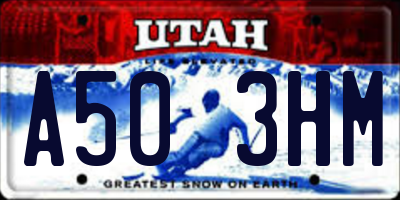 UT license plate A503HM