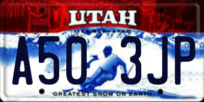 UT license plate A503JP