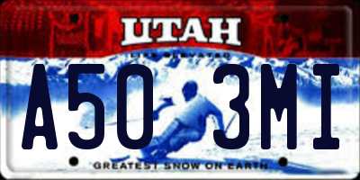 UT license plate A503MI