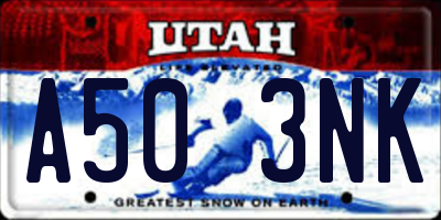 UT license plate A503NK