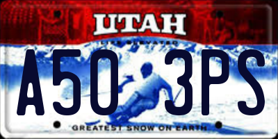 UT license plate A503PS