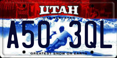 UT license plate A503QL
