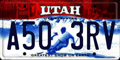 UT license plate A503RV