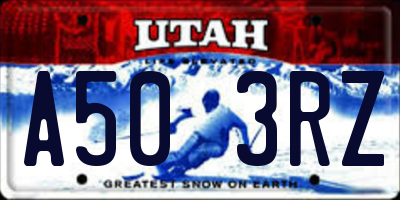 UT license plate A503RZ