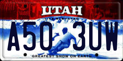 UT license plate A503UW