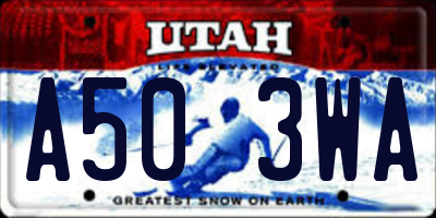 UT license plate A503WA