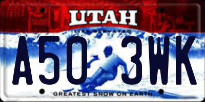 UT license plate A503WK