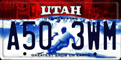 UT license plate A503WM
