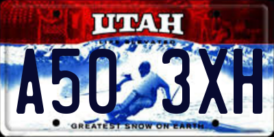 UT license plate A503XH