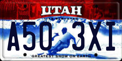 UT license plate A503XI